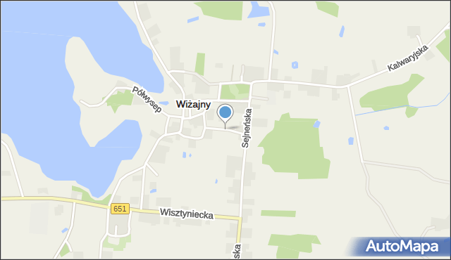 Wiżajny, Ogrodowa, mapa Wiżajny