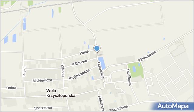 Wola Krzysztoporska, Ogrodowa, mapa Wola Krzysztoporska