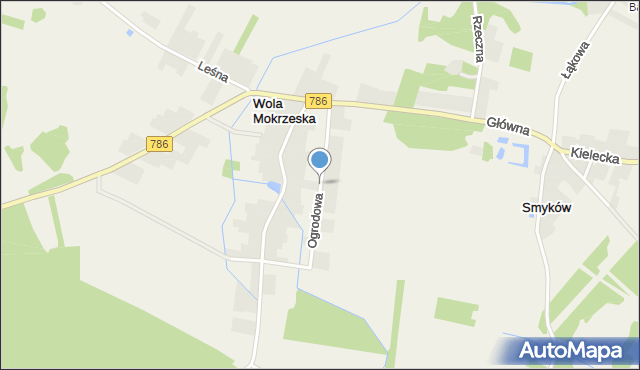 Wola Mokrzeska, Ogrodowa, mapa Wola Mokrzeska