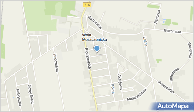 Wola Moszczenicka, Ogrodowa, mapa Wola Moszczenicka