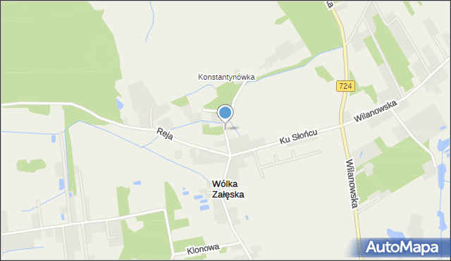 Wólka Załęska gmina Góra Kalwaria, Ogrodowa, mapa Wólka Załęska gmina Góra Kalwaria