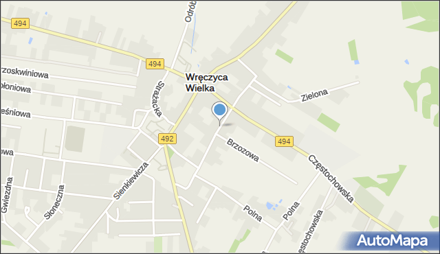 Wręczyca Wielka, Ogrodowa, mapa Wręczyca Wielka