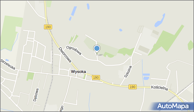 Wysoka powiat pilski, Ogrodowa, mapa Wysoka powiat pilski