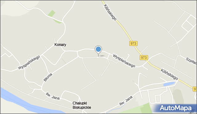 Żabno powiat tarnowski, Ogrodowa, mapa Żabno powiat tarnowski