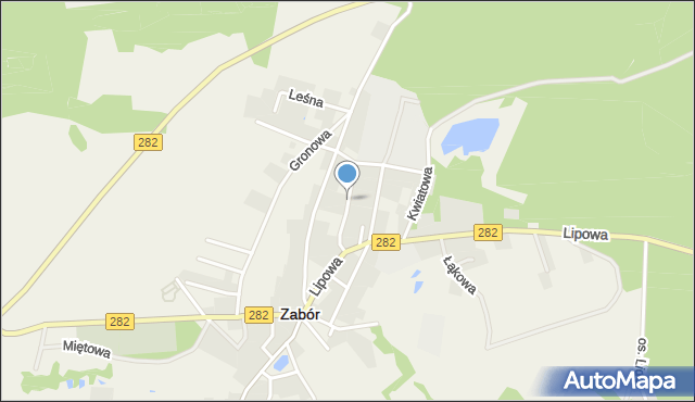 Zabór, Ogrodowa, mapa Zabór