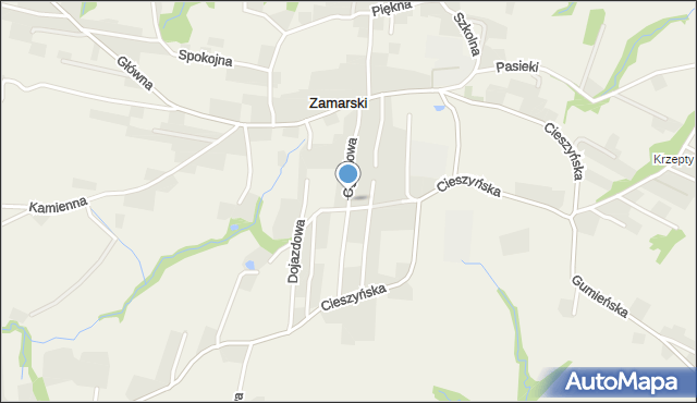 Zamarski, Ogrodowa, mapa Zamarski