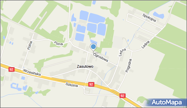 Zasutowo, Ogrodowa, mapa Zasutowo