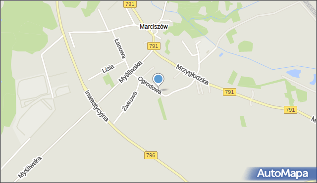 Zawiercie, Ogrodowa, mapa Zawiercie