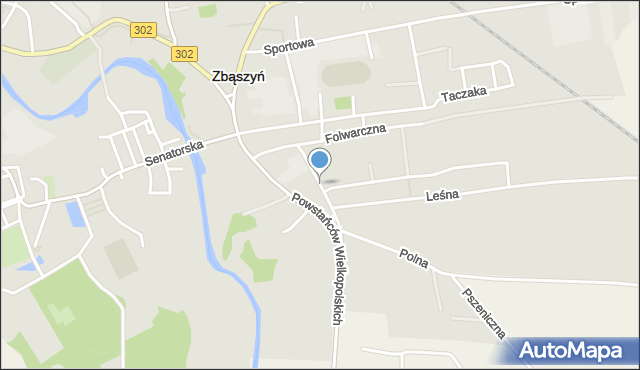 Zbąszyń, Ogrodowa, mapa Zbąszyń