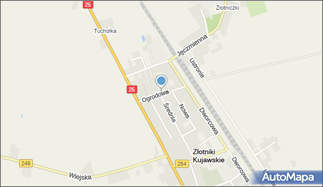 Złotniki Kujawskie, Ogrodowa, mapa Złotniki Kujawskie