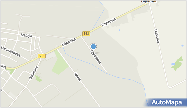 Żuromin, Ogrodowa, mapa Żuromin