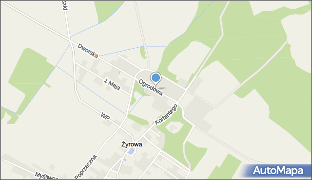 Żyrowa, Ogrodowa, mapa Żyrowa