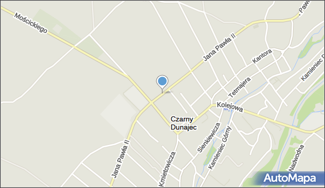 Czarny Dunajec, Ojca Świętego Jana Pawła II, mapa Czarny Dunajec