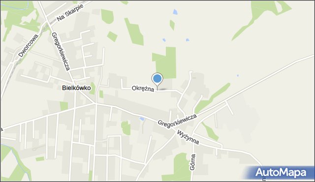 Bielkówko, Okrężna, mapa Bielkówko