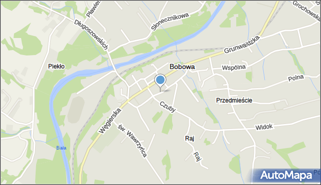 Bobowa powiat gorlicki, Okrężna, mapa Bobowa powiat gorlicki