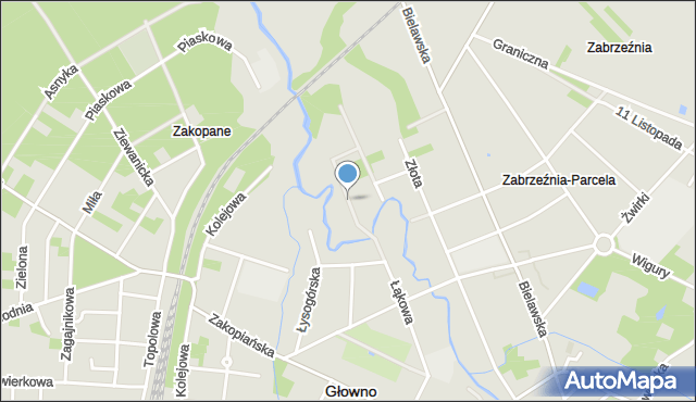 Głowno, Okopowa, mapa Głowno