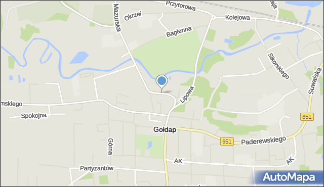 Gołdap, Okrężna, mapa Gołdap