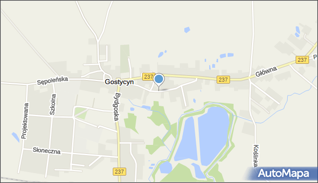 Gostycyn, Okrężna, mapa Gostycyn