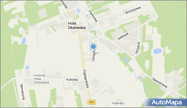 Huta Dłutowska, Okrężna, mapa Huta Dłutowska