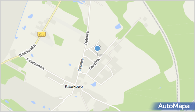 Klawkowo, Okrężna, mapa Klawkowo