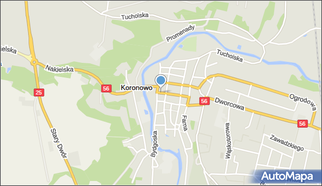 Koronowo powiat bydgoski, Okrzei Stefana, mapa Koronowo powiat bydgoski