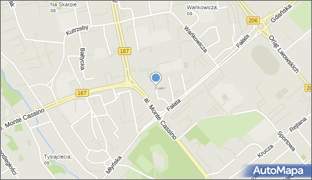 Koszalin, Okulickiego Leopolda, gen., mapa Koszalina