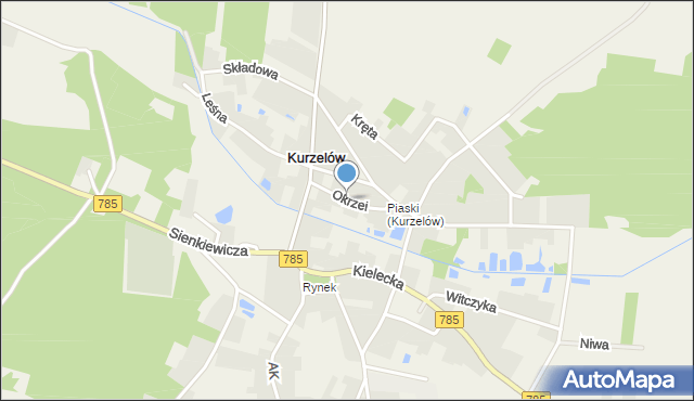 Kurzelów, Okrzei Stefana, mapa Kurzelów