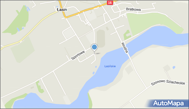 Łasin, Okrężna, mapa Łasin