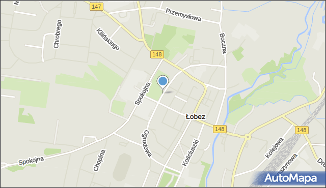 Łobez, Okopowa, mapa Łobez