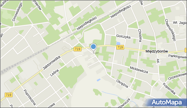 Międzyborów, Okrężna, mapa Międzyborów