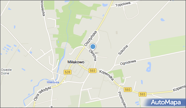 Miłakowo, Okrężna, mapa Miłakowo