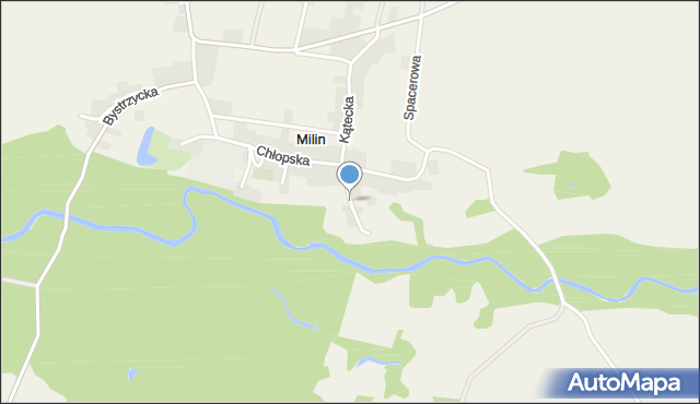 Milin gmina Mietków, Okulicka, mapa Milin gmina Mietków