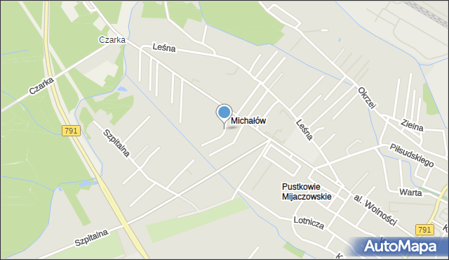 Myszków, Okopowa, mapa Myszków