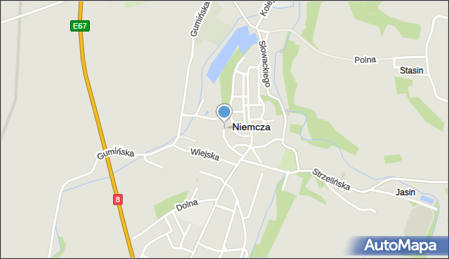 Niemcza, Okrzei Stefana, mapa Niemcza