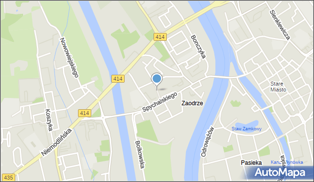 Opole, Okrzei Stefana, mapa Opola