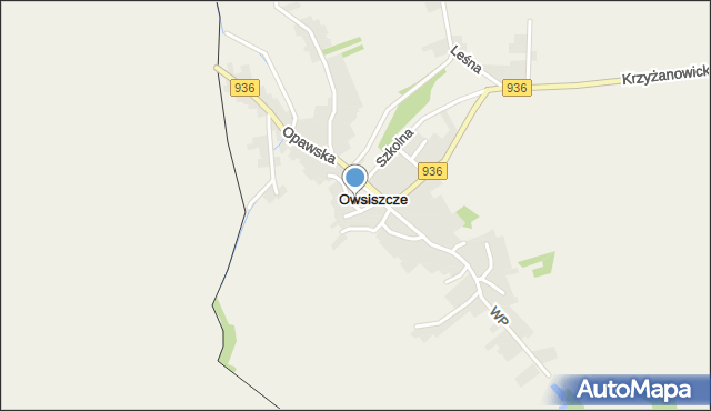 Owsiszcze, Okrężna, mapa Owsiszcze