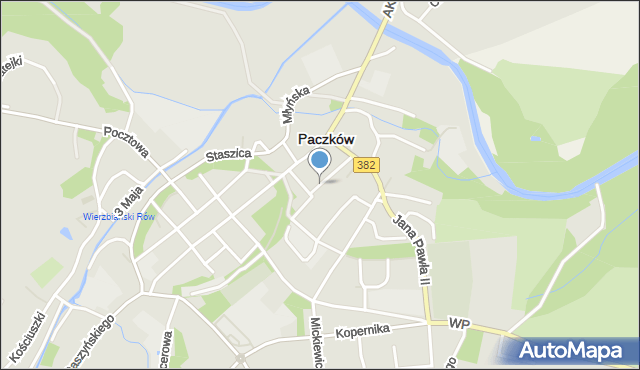 Paczków powiat nyski, Okrzei Stefana, mapa Paczków powiat nyski