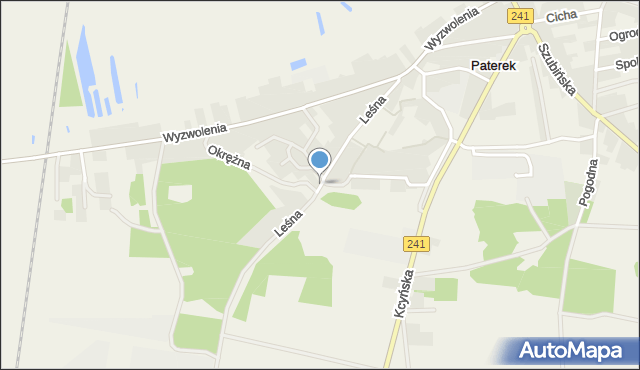 Paterek, Okrężna, mapa Paterek