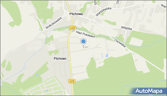Pilchowo, Okocimska, mapa Pilchowo