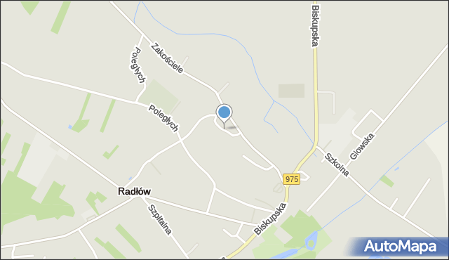 Radłów powiat tarnowski, Okrężna, mapa Radłów powiat tarnowski