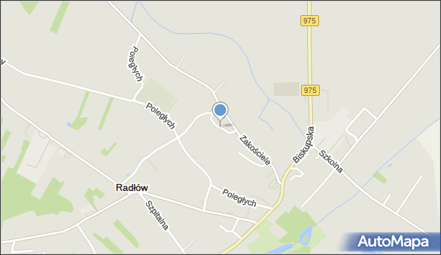 Radłów powiat tarnowski, Okrężna, mapa Radłów powiat tarnowski