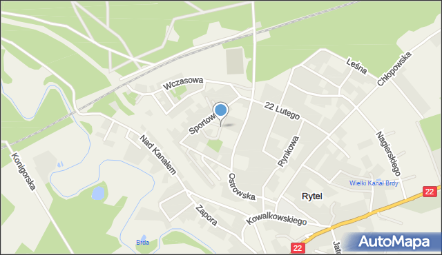 Rytel, Okrężna, mapa Rytel