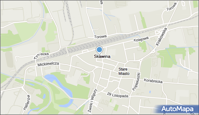 Skawina, Okrężna, mapa Skawina
