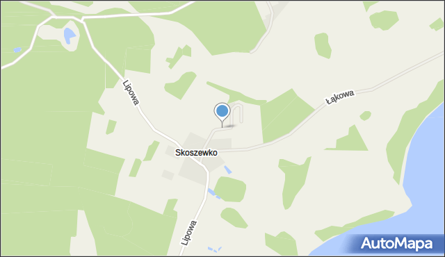 Skoszewo gmina Brusy, Okrężna, mapa Skoszewo gmina Brusy