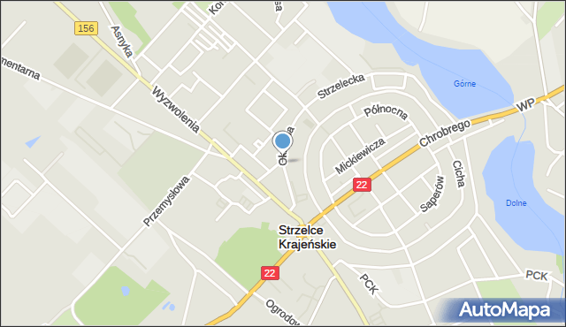 Strzelce Krajeńskie, Okrężna, mapa Strzelce Krajeńskie