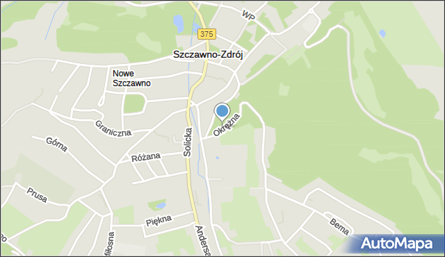 Szczawno-Zdrój, Okrężna, mapa Szczawno-Zdrój