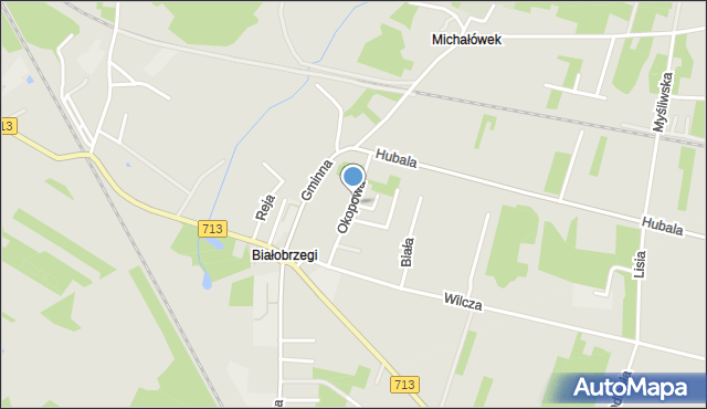 Tomaszów Mazowiecki, Okopowa, mapa Tomaszów Mazowiecki