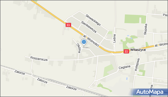 Witaszyce, Okólna, mapa Witaszyce