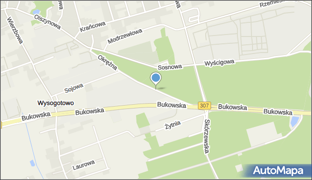 Wysogotowo, Okrężna, mapa Wysogotowo