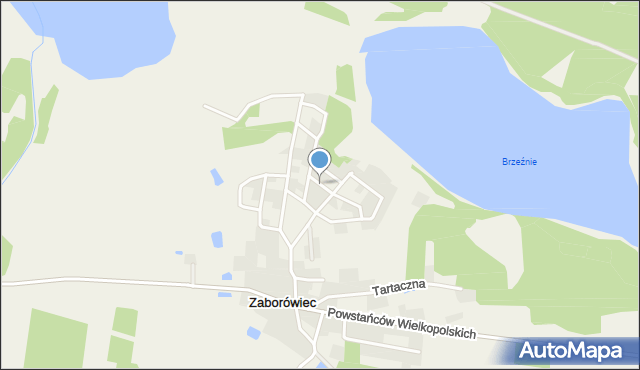 Zaborówiec, Okoniowa, mapa Zaborówiec